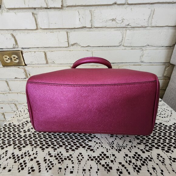 Coach Mini Bennett Metallic Pink Satchel Crossbody Bag Purse - Picture 9 of 16